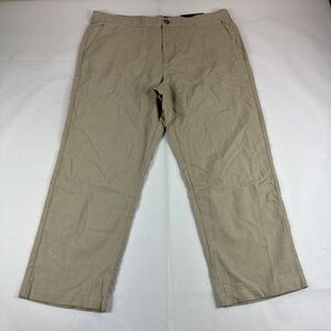 Marc‎ Anthony Linen Pants Men 38x30 Beige Khakis Chinos Slacks Trousers Slim Fit